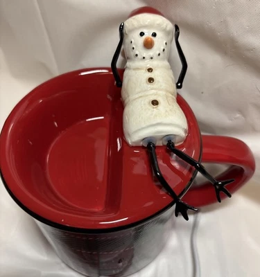 Scentsy Melt My Heart Warmer Taza Roja a Cuadros Muñeco de Nieve Cera Fragancia NUEVO Foto 1 de 4