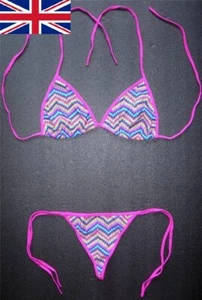Sexy G-STRING BIKINI Bright Pattern Swimming Costume Ladies Sexy Thong Swimsuit - Picture 1 of 4