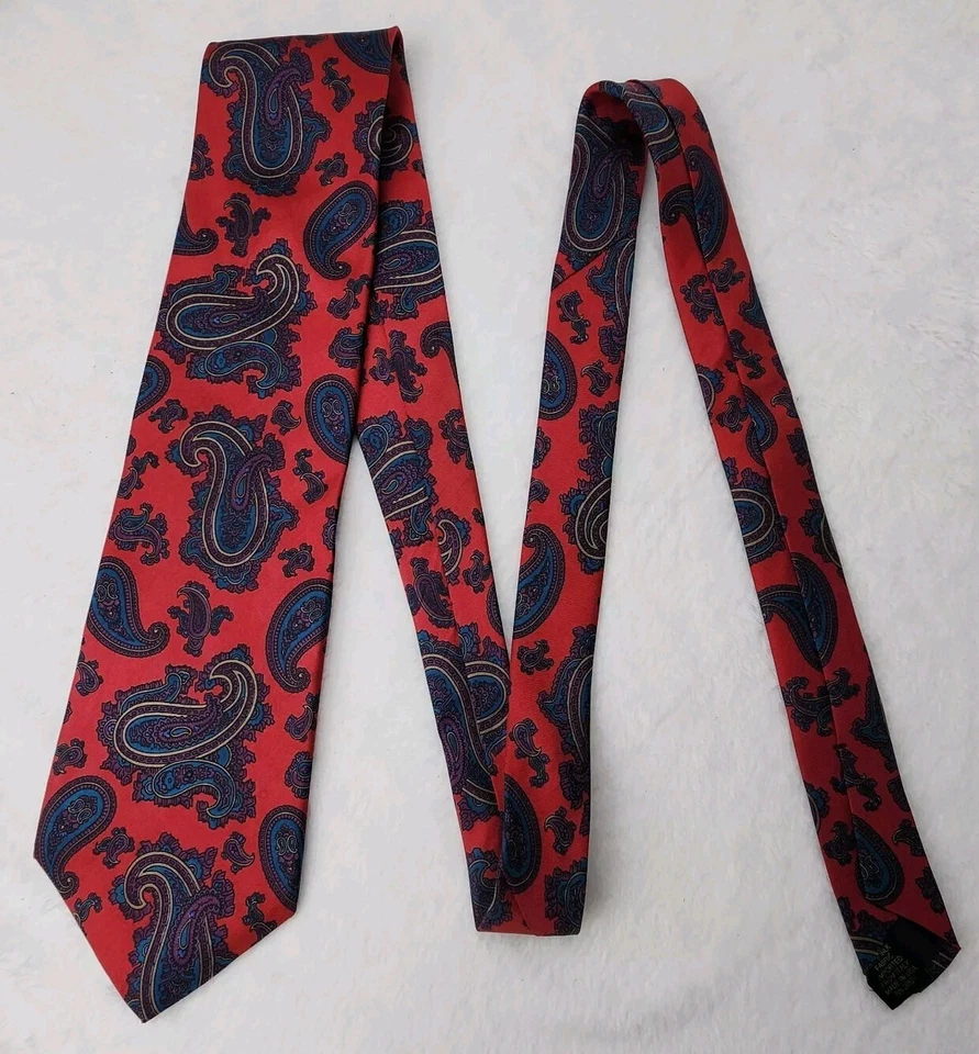 Botany 500 шелк 100% мужской красный/синий галстук с узором пейсли  - Изображение 1 из 4