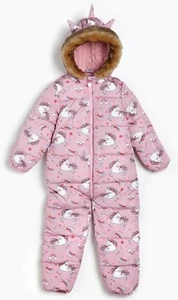 Unicorn Wintersuit Rainproof.Girls Pink wansie & Snowcoat 18-24 months unicorn - Picture 1 of 1