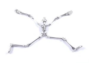 Skeleton Pendant Articulated Moving 925 Sterling Silver Large Long Lanky - Picture 1 of 7