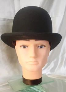 E.F. ANWALT & CO. - READING PENNSYLVANIAN USA - VINTAGE BLACK BOWLER DERBY HAT - Bild 1 von 20