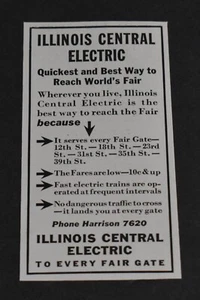 1933 Print Ad Chicago Illinois Central Electric Reach World's Fair Fair Gate art - Picture 1 of 1