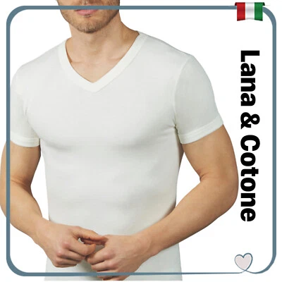 Maglia intima da uomo invernale termica maglietta scollo a v collo manica corta - Image 1 of 4