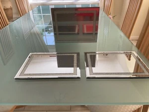 Decorative crushed mirror glitter glass silver placements 3 sets of 2 = 6 mats - Picture 1 of 3