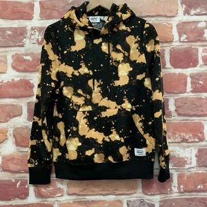 WESC Conspiracy Sweatshirt Top Womens Medium Mens Small Black Tan Bleached Look - Picture 1 of 11