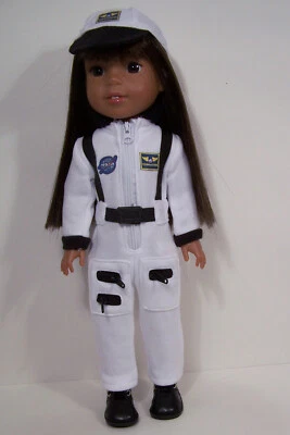 AFW White Nasa Astronaut Costume w/Hat Doll Clothes For 14” AG Wellie Wishers (Debs)