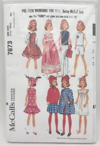 McCalls Printed Pattern 7673 Pre-Teen Wardrobe for Betsy McCall Doll Reproduced - Picture 1 of 5