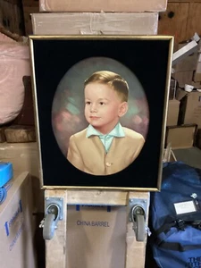 Vintage "Portrait of A Boy" Oil Painting - Framed  1950’s 21” x 25” - Picture 1 of 10