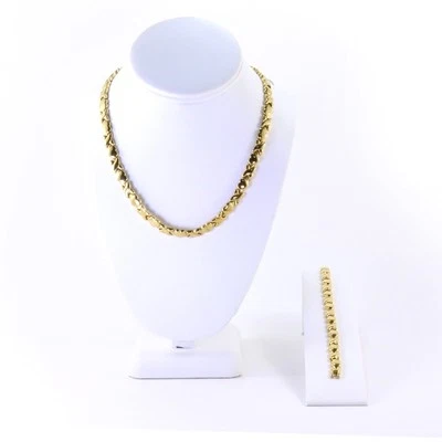XOXO 14k gold plated Hugs And Kisses stampato Necklace 18" Bracelet Set - Image 1 of 3