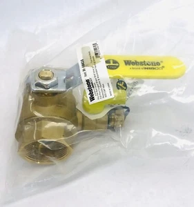 WEBSTONE #H-40616 PRO-PAL BALL DRAIN 1½" FIP FULL PORT FORGED BRASS BALL VALVE - Picture 1 of 4