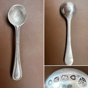 ANTIQUE ENGLISH STERLING SALT SPOON, London 1880 - Picture 1 of 4