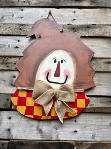 Hanging Harvest Scare crow face Hand Painted Home Décor Plaques & Signs - Picture 1 of 2
