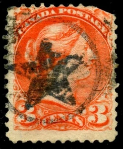 Canada 3c Small Queen with Fancy Star Cancel FORGERY - Star in Circle - Picture 1 of 1