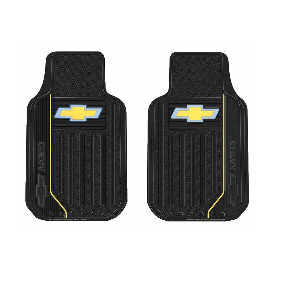 New Chevy Elite Style Logo Car Truck 2 Front Heavy Duty Rubber Floor Mats - Image 1 of 1