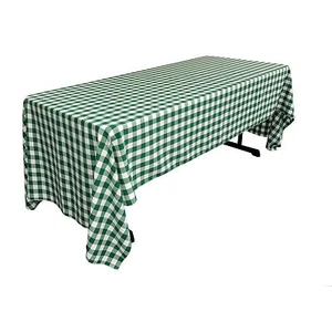 Mantel rectangular de lino LA poliéster a cuadros 60 por 144 pulgadas. Hecho en EE. UU. - Imagen 1 de 10