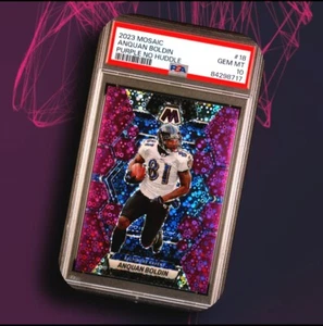 Anquan Boldin 2023 Mosaic No Huddle Purple Disco Prizm /50 PSA 10 POP 1 - Picture 1 of 4