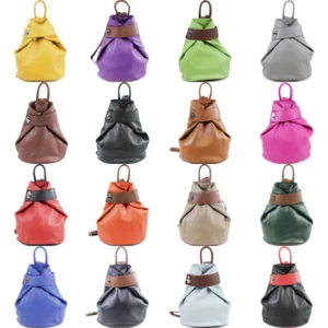 Damen VPR248 weicher Vera Pelle Lederrucksack Damen Schule Rucksack Turntaschen - Bild 1 von 46