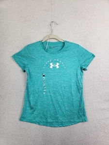 Under Armour Girls Top Extra Large Blue Heathered 100%Polyester Short Sleeve Tee - Picture 1 of 17