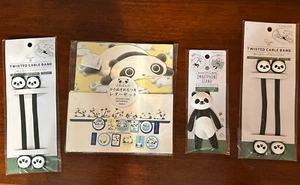 San-X Panda Tara Buchstaben Schreibwaren mit Telefonständer & Twist Kabelbänder Kawaii - Bild 1 von 1