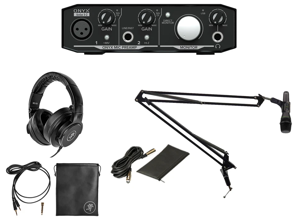 Mackie 1-Person Podcast Podcasting Recording Kit w/EM-89D Mic+Boom+Headphones - Image 1 of 4