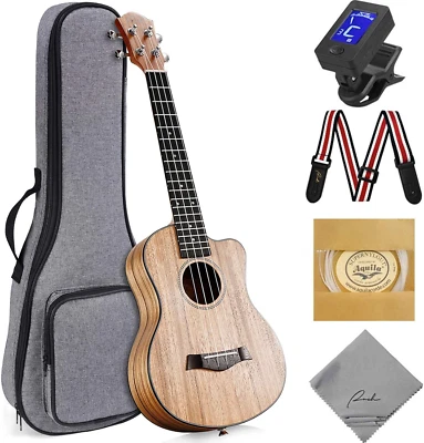Tenor Ukulele 26 Inch Professional Learn to Play Cutaway Beginner Ukelele with 1 - Image 1 of 4