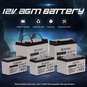 Altus 7Ah 9Ah 12Ah 15Ah 22Ah AGM Battery Deep Cycle SLA Lead Acid Rechargeable - Picture 1 of 49