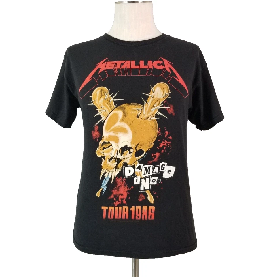 Metallica 1986 tour t-shirt men's small black short sleeve reissue official - Image 1 of 4