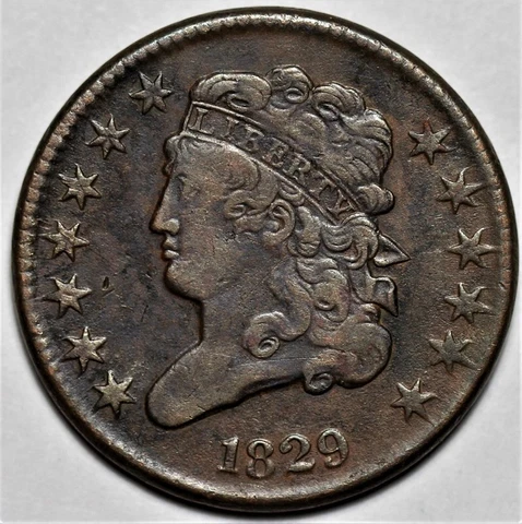 1829 Classic Head Half Cent - Rotated Die - US 1/2 Copper Penny Coin - L37 Cover
