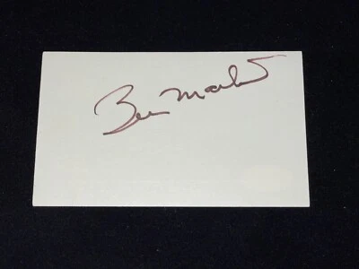 Tarjeta índice firmada por Billy Martin 3x5 certificado de autenticidad JSA New York Yankees Tigers béisbol Foto 1 de 2