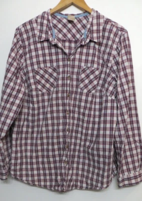 Camisa Mossimo para mujer Plus 1 multicolor a cuadros abotonada manga larga algodón Top Foto 1 de 4