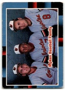 1988 DONRUSS RIPKEN BASEBALL FAMILY (BILLY RIPKEN/CAL RIPKEN SR./CAL RIPKEN JR.)