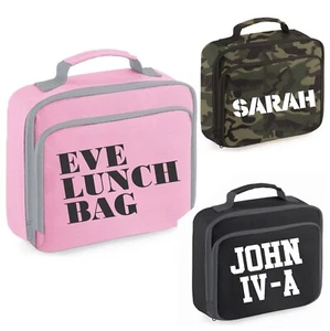 Personalised Printed Lunch cooler bag, Your Name Text Logo Lunch Bag, Kids Gift - Picture 1 of 6