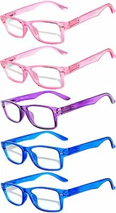 Occhiali da vista stretti stile moda retrò rettangolari mix#4 montatura lenti trasparenti 5 pz - Foto 1 di 1