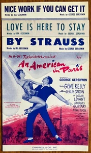 Drei 1951 GERSHWIN FILM Noten AN AMERICAN IN PARIS L. Caron GENE KELLY - Bild 1 von 1