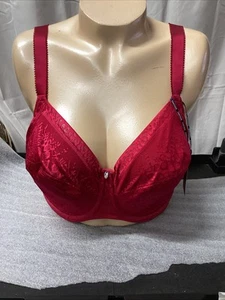 Sujetador Fantasía Rojo Cobertura Completa Talla 34j Nuevo Con Etiquetas Cierre Trasero - Imagen 1 de 13