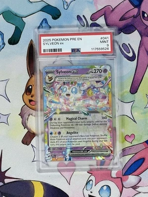 Pokémon TCG Sylveon EX Prismatic Evolutions Double Rare Holo Card 41/131 PSA 9 - Image 1 of 2