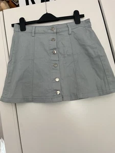 Forever 21 Turquoise Button Up Denim Skirt Size 28 - Picture 1 of 2