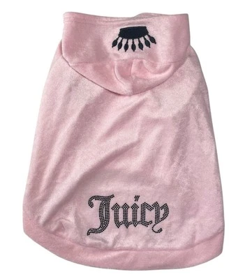 Sudadera con Capucha Juicy Couture Rosa Terry Bling Talla M/L Mascota Perro Ropa Nueva sin Etiquetas Foto 1 de 4