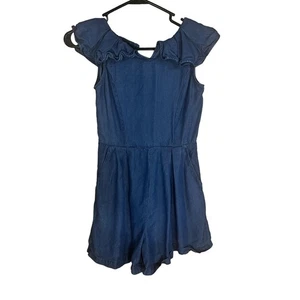 Habitual Denim Chambray blau Strampler MÄDCHEN GRÖSSE 10 Rüschenärmel - Bild 1 von 3