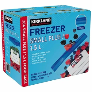Kirkland Signature Congelatore Alimenti Small Plus 1,5L Richiudibile Doppia Cerniera 264Bags - Foto 1 di 3