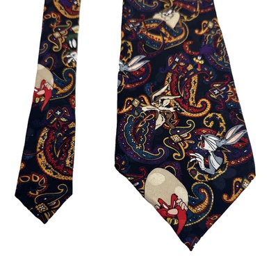 Corbata de colección Looney Tunes Mania 1994 Bugs Bunny Taz Silvestre seda cachemira dibujos animados Foto 1 de 4