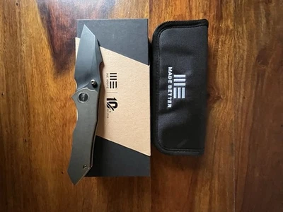 Reducing Collection! NIB WE Knife High-fin Frame Lock 20CV Steel Bronze Titanium - Image 1 of 4