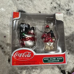 Coca Cola MINI-BLOWN GLASS COLL. Bear & Snowman (2002) - Picture 1 of 8