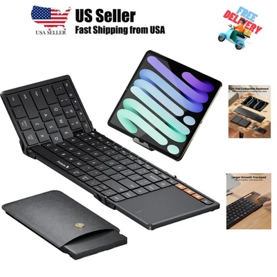 Foldable Keyboard with Touchpad, Folding Portable Keyboard, Full Size Keys, L... - Image 1 of 4