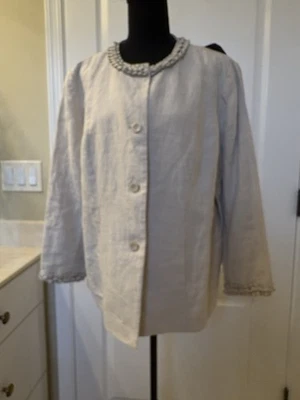 Chaqueta de lino para mujer Liz Claiborne 1X Foto 1 de 4