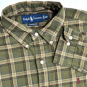 Ralph Lauren Herren XL Classic Fit Karo Langarm Button Down Hemd Rot Pony - Bild 1 von 12