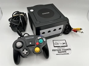 Paquete de sistema de consola Nintendo GameCube negro - DOL-001 con controlador - probado - Imagen 1 de 11