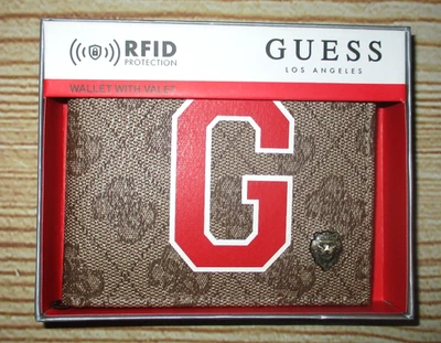 MENS GUESS BIFOLD TAN BROWN WALLET WITH ORIGINAL GIFT BOX - Image 1 of 4