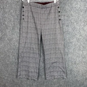 John Paul Richard Pants Womens Size L Black Plaid Crop Knit - Picture 1 of 11